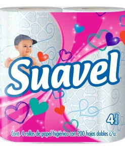 Papel Higiénico Suavel 200 Hojas 4 PZS