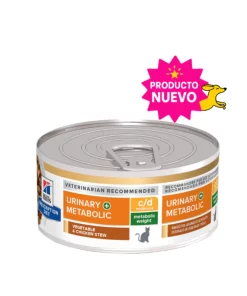 1 Lata Hill's Prescription Diet Feline Alimento Húmedo c/d Multicare + Metabolic Gato Sabor Vegetales & Pollo 82 g